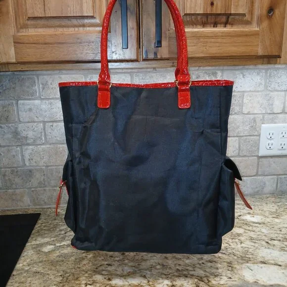 Ed Hardy Dragon Mermaid Tattoo Tote Bag • Red Croc Trim • Y2K Punk Streetwear - Picture 7 of 10